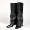 imagewetkiss Knee High Boots Women Fold Over Square Toe Chunky Heel with Half Zipper Long Knee High Dress Tall Boots for Women Fashion Party Wedding DailyVersatile Blackflod Over Boots