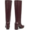 imagewetkiss Knee High Boots Women Pointed Toe Chunky Block Heel Boots with Side Zipper Dress Fashion Fall Long Tall BootBurgundy