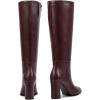 imagewetkiss Knee High Boots for Women Chunky Block Heeled Boots with Full Side Zipper Almond Toe Mid Heel Long Boot Womens Fall Winter Boot for Party Date Prom FestivalMatte Burgundy