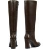 imagewetkiss Knee High Boots for Women Chunky Block Heeled Boots with Full Side Zipper Almond Toe Mid Heel Long Boot Womens Fall Winter Boot for Party Date Prom FestivalChocolate Brown
