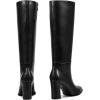 imagewetkiss Knee High Boots for Women Chunky Block Heeled Boots with Full Side Zipper Almond Toe Mid Heel Long Boot Womens Fall Winter Boot for Party Date Prom FestivalMatte Black