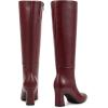 imagewetkiss Knee High Boots for Women Chunky Heel Round Toe Long Boots with Side Zipper and Elastic Band Design Almond Toe Dress Tall Boots Fashion Party Wedding DailyRed