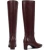 imagewetkiss Knee High Boots for Women Kitten Heel Square toe Tall Boots with Full Side Zipper Low Heel Fashion Dress Long Boot Womens Fall Winter Boot for Date Party EventMatte Burgundy