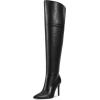 imagewetkiss Womens Thigh High Boots Stiletto High Heel Over the Knee Fashion Dress Long Boots with Sexy Ponited Toe Zipper up Tall Boots for Date Party ClubMatte Black