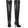 imagewetkiss Womens Thigh High Boots Stiletto High Heel Over the Knee Fashion Dress Long Boots with Sexy Ponited Toe Zipper up Tall Boots for Date Party ClubMatte Black