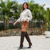 imagewetkiss Womens Thigh High Boots Stiletto High Heel Over the Knee Fashion Dress Long Boots with Sexy Ponited Toe Zipper up Tall Boots for Date Party ClubChocolate Brown