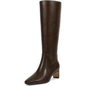 imagewetkiss Knee High Boots for Women Kitten Heel Square toe Tall Boots with Full Side Zipper Low Heel Fashion Dress Long Boot Womens Fall Winter Boot for Date Party EventChocolate Brown