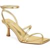 imagewetkiss Kitten Heels for Women White Modern Dressy Slingback Sandals with Ankle Strap Open Toe Plastic Sole ampamp Insole Faux Leather Outer Perfect for Walking Parties Weddings ampamp BeachGold