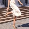 imagewetkiss Kitten Heels for Women White Modern Dressy Slingback Sandals with Ankle Strap Open Toe Plastic Sole ampamp Insole Faux Leather Outer Perfect for Walking Parties Weddings ampamp BeachGold