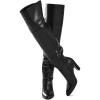 imagewetkiss Thigh High Boots for Women Over the Knee Boots with Chunky Heel Side Zipper Wide Calf Design Stylish and ComfyBlack Matte