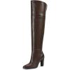 imagewetkiss Thigh High Boots for Women Over the Knee Boots with Chunky Heel Side Zipper Wide Calf Design Stylish and ComfyChocolate Brown