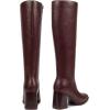 imagewetkiss Boots for Women Knee High Boots Womens Chunky Tall Boots Round Toe Long Boot Fall Knee High Boot Almond Toe Stacked Block Heeled PU LeatherBurgundy