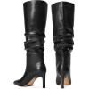 imagewetkiss Knee High Boots Women Chunky Heel Faux Crocodile Boots Pointed Toe Tall PullOn Fall Long BootBlackslouchy
