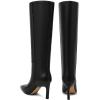 imagewetkiss Knee High Boots Women Chunky Heel Faux Crocodile Boots Pointed Toe Tall PullOn Fall Long BootBlackstiletto