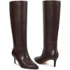 imagewetkiss Knee High Boots for Women with Kitten Heel and Pointed Toe Design Classic and SexyEchocolate Brownzipper