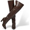 imagewetkiss Thigh High Boots for Women Over the Knee Boots with Chunky Heel Side Zipper Wide Calf Design Stylish and ComfyChocolate Brown
