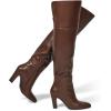 imagewetkiss Thigh High Boots for Women Over the Knee Boots with Chunky Heel Side Zipper Wide Calf Design Stylish and ComfyLighter Brown