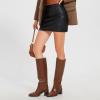 imagewetkiss Womens Knee High Boots Tall Riding Boots with Block Chunky Heel Almond Round Toe and Low Platform Pull on Winter Fall Fashion Long BootsMatte Brown