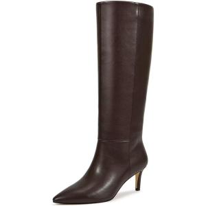 imagewetkiss Knee High Boots for Women with Kitten Heel and Pointed Toe Design Classic and SexyEchocolate Brownzipper