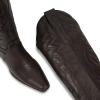 imagewetkiss Black Cowboy Boots for Women Knee High Cowgirl Tall Boots with Classic Retro Embroidered Chunky Heel Slip On Pointed Toe Womens Western Boots for Girls LadiesDark Brown