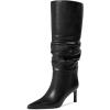 imagewetkiss Knee High Boots Women Chunky Heel Pointed Toe Tall PullOn Dress Fashion Fall Long Tall BootBlackslouchy