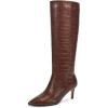imagewetkiss Knee High Boots for Women with Kitten Heel and Pointed Toe Design Classic and SexyBcrocodile Brownrandom