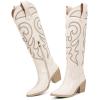 imagewetkiss Cowboy Boots for Women Knee High Cowgirl Boots Women Rhinestone Comfort Fashion Tall Sparkling Western Boots Boots for WomenHwhite