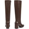 imagewetkiss Knee High Boots Women Chunky Heel Pointed Toe Tall PullOn Dress Fashion Fall Long Tall BootAchocolate Brownzipper