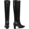 imagewetkiss Knee High Boots Women Slip OnZipper Boots for Work Date Dress Party Club ShoesBlack  Low Heel Zipper