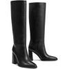 imagewetkiss Knee High Boots Women Slip OnZipper Boots for Work Date Dress Party Club ShoesBlack  Pull on
