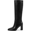 imagewetkiss Knee High Boots Women Slip OnZipper Boots for Work Date Dress Party Club ShoesBlack  Zipper