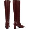 imagewetkiss Knee High Boots Women Slip OnZipper Boots for Work Date Dress Party Club ShoesBurgundy  Low Heel  Zipper