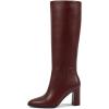 imagewetkiss Knee High Boots Women Slip OnZipper Boots for Work Date Dress Party Club ShoesBurgundy  Zipper