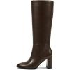 imagewetkiss Knee High Boots Women Slip OnZipper Boots for Work Date Dress Party Club ShoesChocolate Brown  Zipper