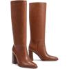 imagewetkiss Knee High Boots Women Slip OnZipper Boots for Work Date Dress Party Club ShoesMatte Brown