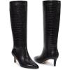 imagewetkiss Knee High Boots for Women with Kitten Heel and Pointed Toe Design Classic and SexyCcrocodile Blackrandom