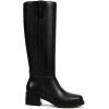 imagewetkiss Womens Knee High Boots Platform Chunky Block Heel Riding Tall Boots Knee High Square Toe Long Boot Low Heel Campus Boot with ZipperBlack