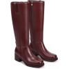 imagewetkiss Womens Knee High Boots Platform Chunky Block Heel Riding Tall Boots Knee High Square Toe Long Boot Low Heel Campus Boot with ZipperBurgundy