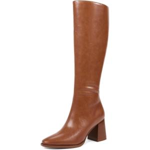 imagewetkiss Women Snakeskin Booties Ankle Boots Slip on for Ladies Snake Print Boots Chunky Block Mid Heels Fashion ShoesCbrown