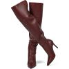 imagewetkiss Thigh High Boots for Women Over the Knee Boots with Chunky Heel Side Zipper Wide Calf Design Stylish and ComfyBurgundystiletto Heel