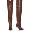 imagewetkiss Thigh High Boots for Women Over the Knee Boots with Chunky Heel Side Zipper Wide Calf Design Stylish and ComfyMatte Brownstiletto Heel