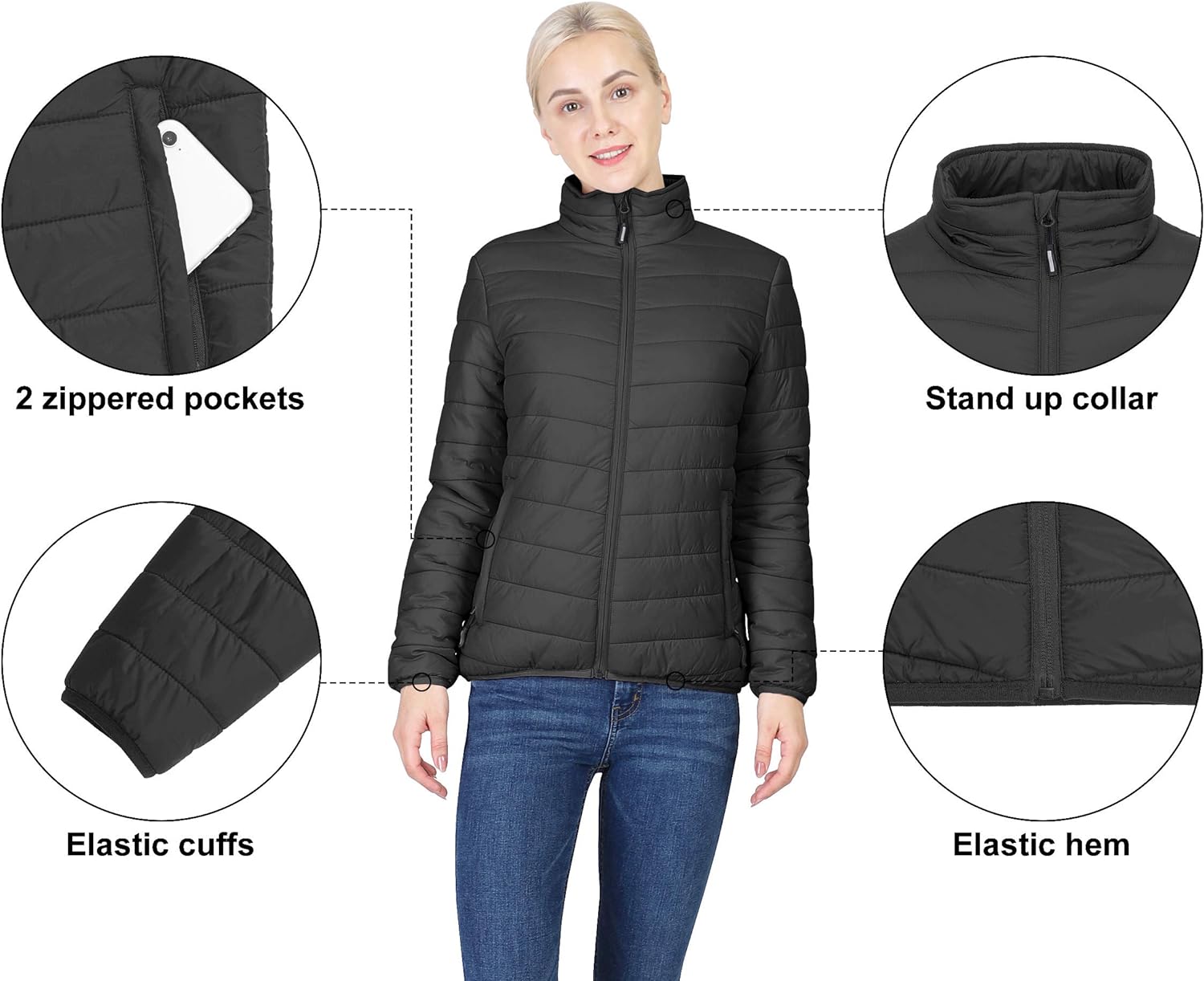 Outdoor Ventures Men's Lightweight Puffer Vest Outerwear Warm Quilted Sleeveless Packable Winter Jacket For Hiking Running