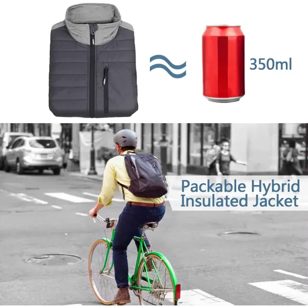 Men's Insulated Hybrid Hiking Jacket, Lightweight Thermal Running Jacket Quilted Outerwear Jacket