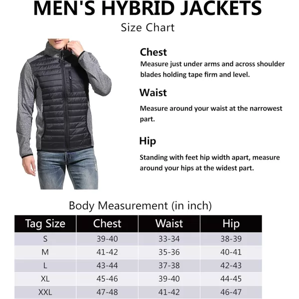 Men's Insulated Hybrid Hiking Jacket, Lightweight Thermal Running Jacket Quilted Outerwear Jacket
