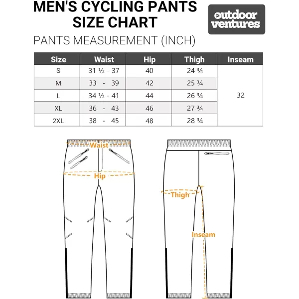 Outdoor Ventures Cycling Pants for Men, Windproof Mountain Bike Pants Waterproof Athletic Sweatpants for Biking Running