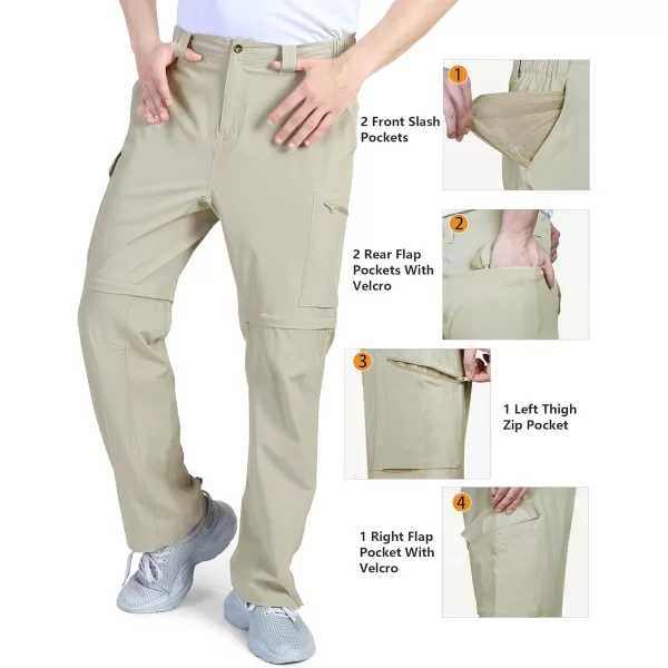 Outdoor Ventures Men's Convertible Pants, Quick Dry Hiking Zip-Off Pants, Stretch Lightweight Cargo Pants