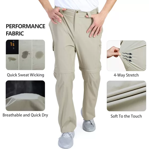 Outdoor Ventures Men's Convertible Pants, Quick Dry Hiking Zip-Off Pants, Stretch Lightweight Cargo Pants