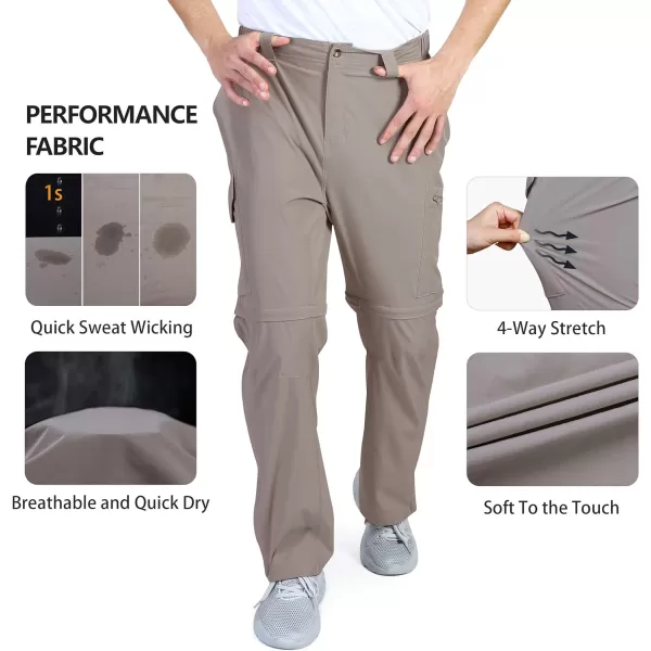 Outdoor Ventures Men's Convertible Pants, Quick Dry Hiking Zip-Off Pants, Stretch Lightweight Cargo Pants