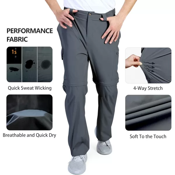 Outdoor Ventures Men's Convertible Pants, Quick Dry Hiking Zip-Off Pants, Stretch Lightweight Cargo Pants
