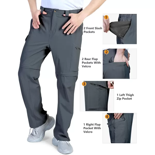 Outdoor Ventures Men's Convertible Pants, Quick Dry Hiking Zip-Off Pants, Stretch Lightweight Cargo Pants